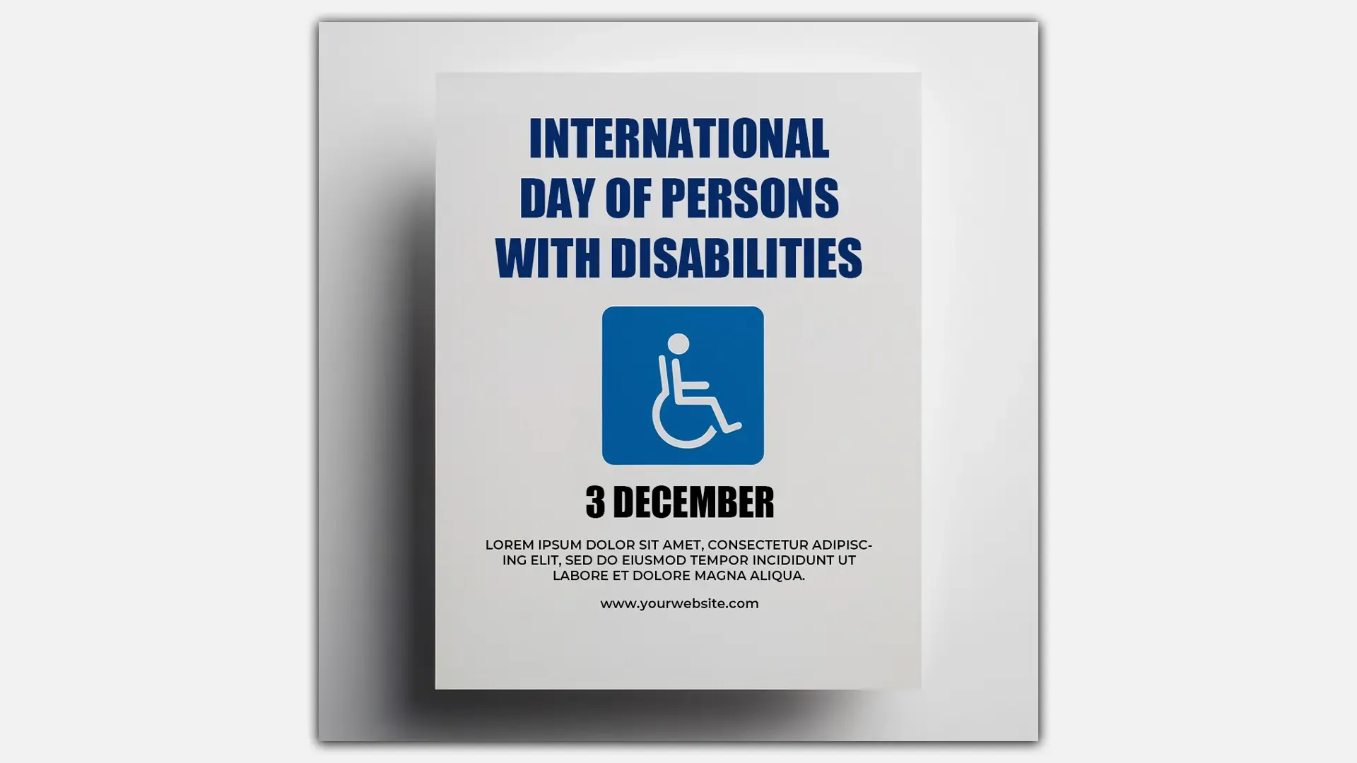 Disability Awareness Day Minimalist Design Instagram Post PSD image